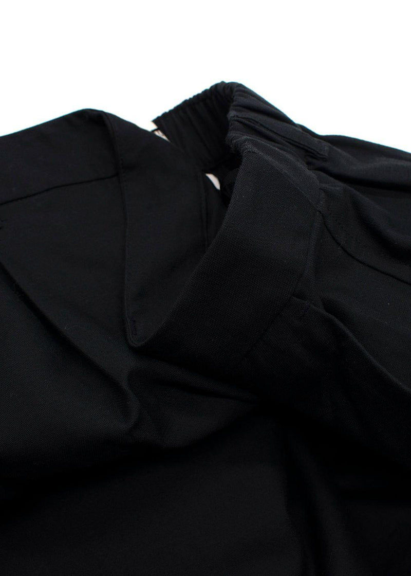 Matteau Black Cropped Wide Leg Linen Trousers