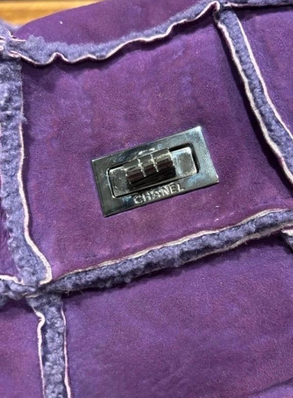 Chanel Purple Sheepskin Shoulder Bag