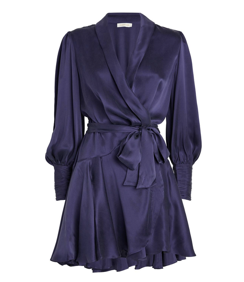 Zimmermann Silk Wrap Mini Dress