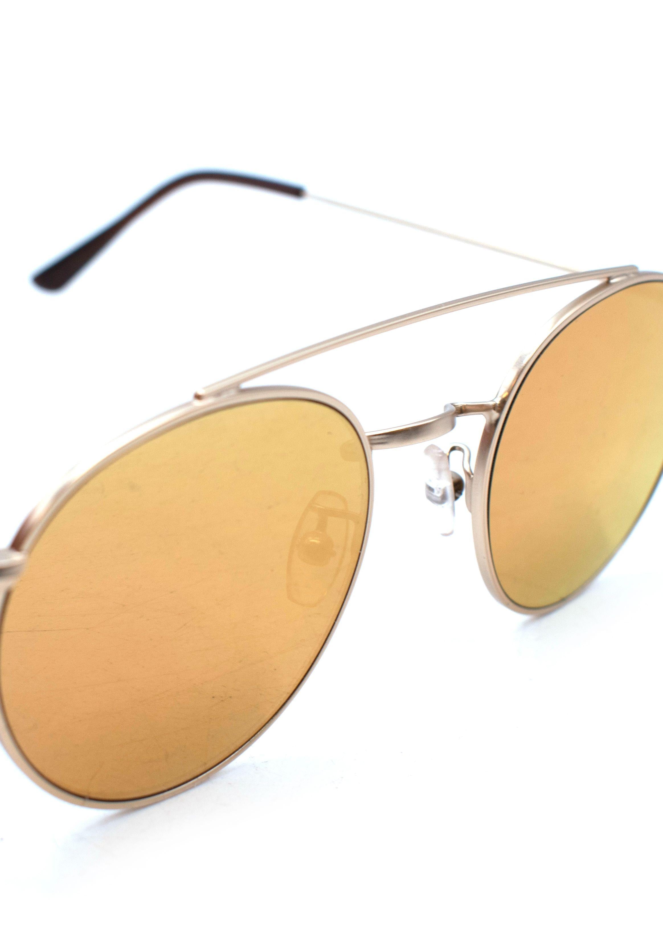 Rose Gold Aviator Sunglasses