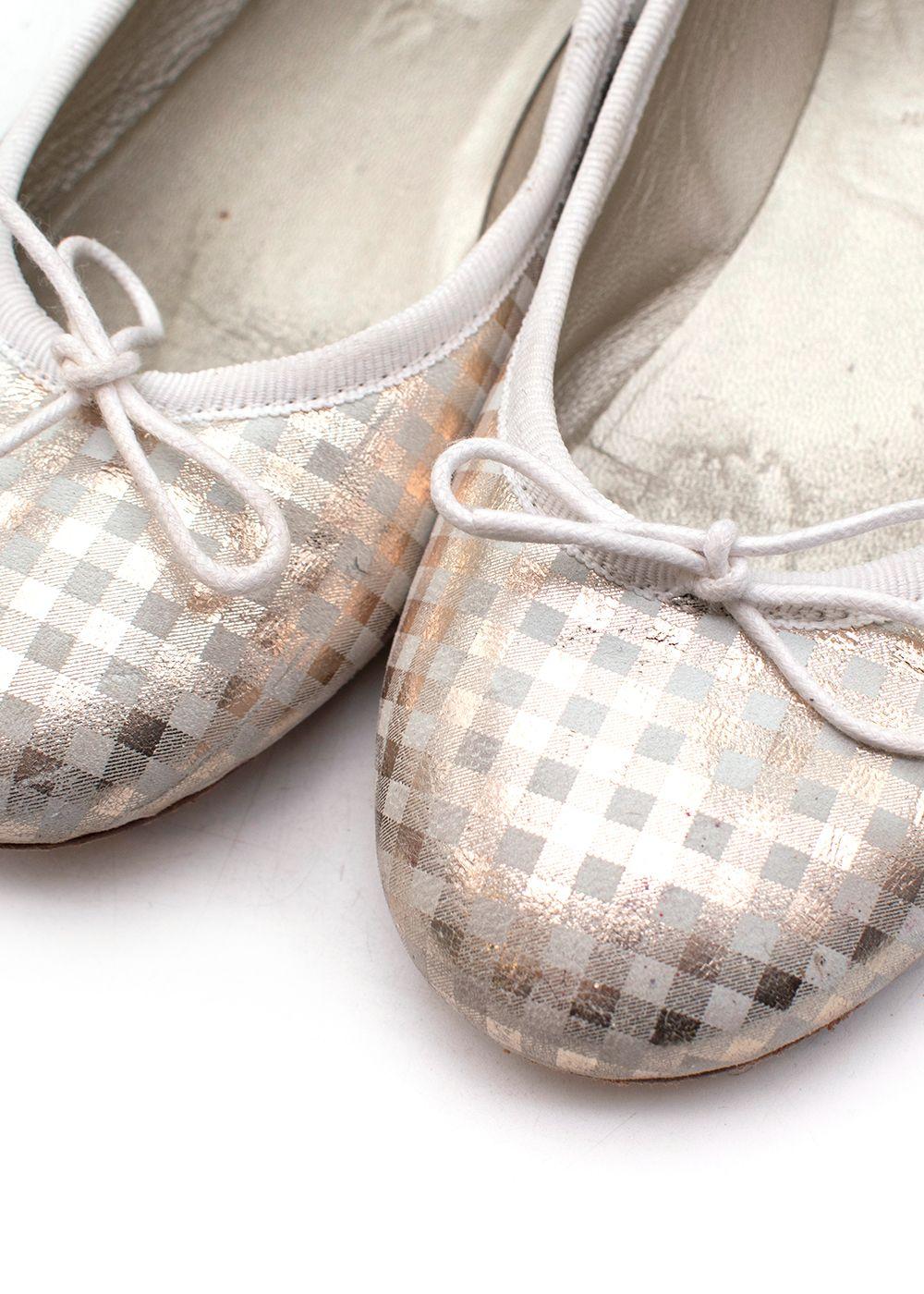 Kids 34 plaid ballerinas