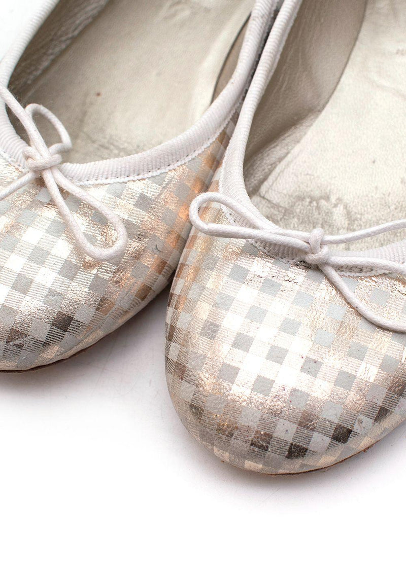 Kids 34 plaid ballerinas