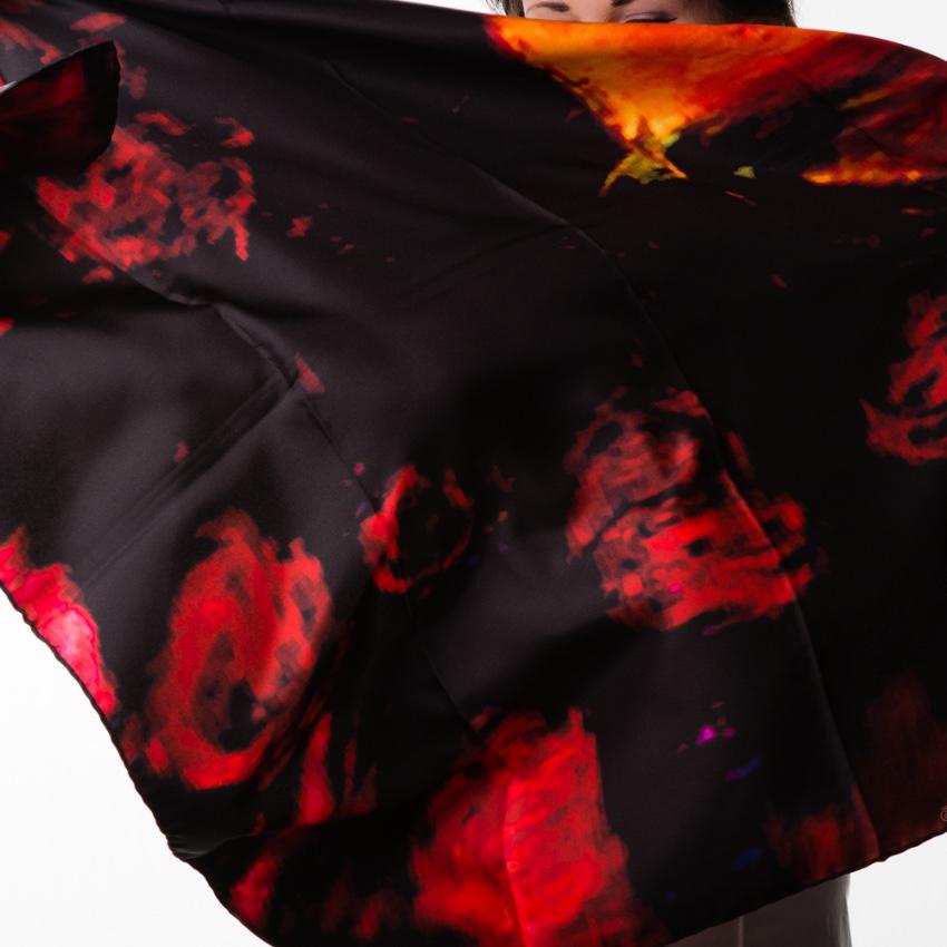Rosemary Goodenough Mad Red Flowers IX Silk Scarf