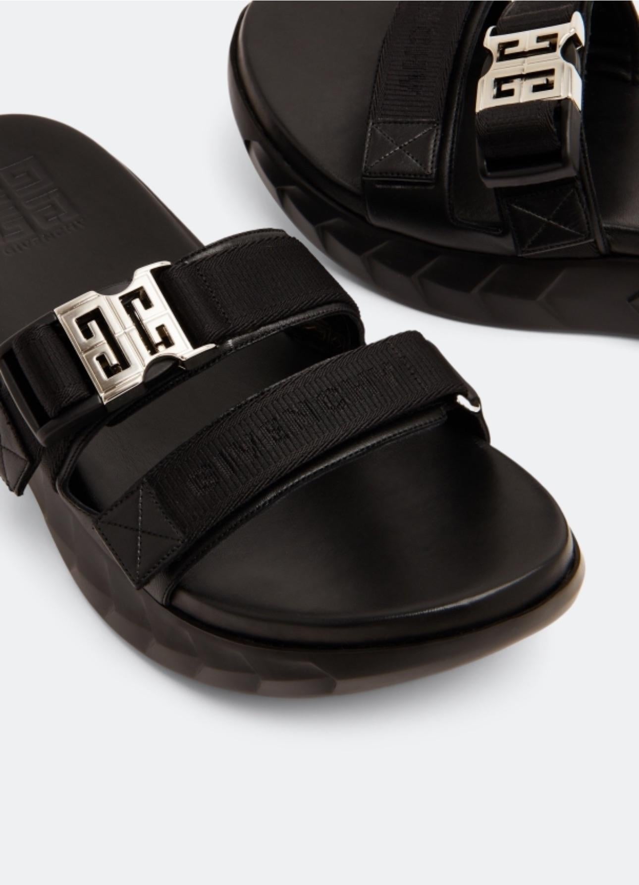 Givenchy Black Leather Marshmallow Sandals