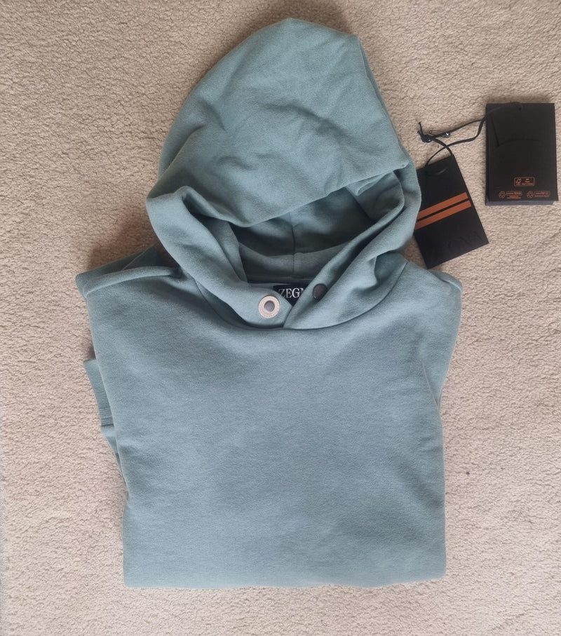 Cotton/Cashmere Blend Pale Green Hoodie