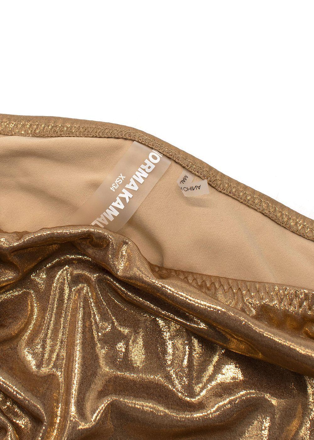 Norma Kamali Gold Lame 'Diana' Mini Dress