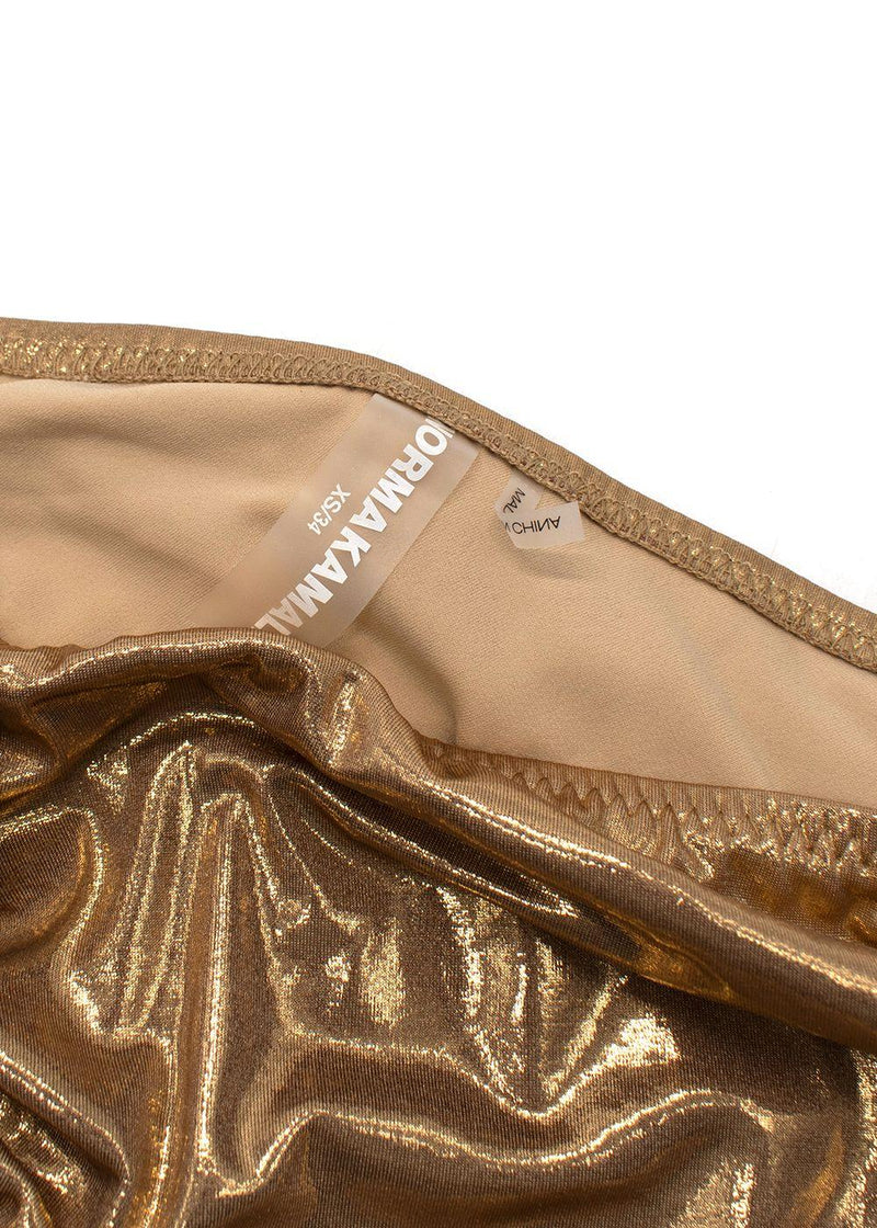 Norma Kamali Gold Lame 'Diana' Mini Dress