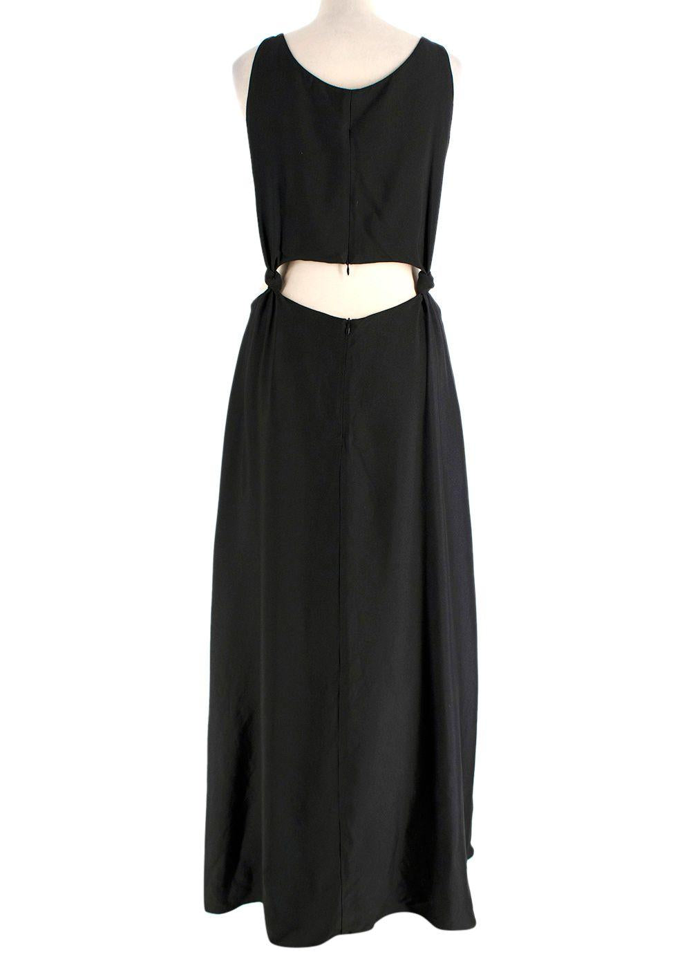 Bondi Born Black Tenerife Knotted Cutout Gauze Midi Dress