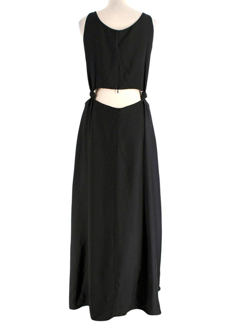 Bondi Born Black Tenerife Knotted Cutout Gauze Midi Dress