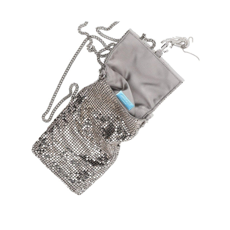 Jimmy Choo Metallic-Effect Mesh Soft Phone Holder 10x17 cms