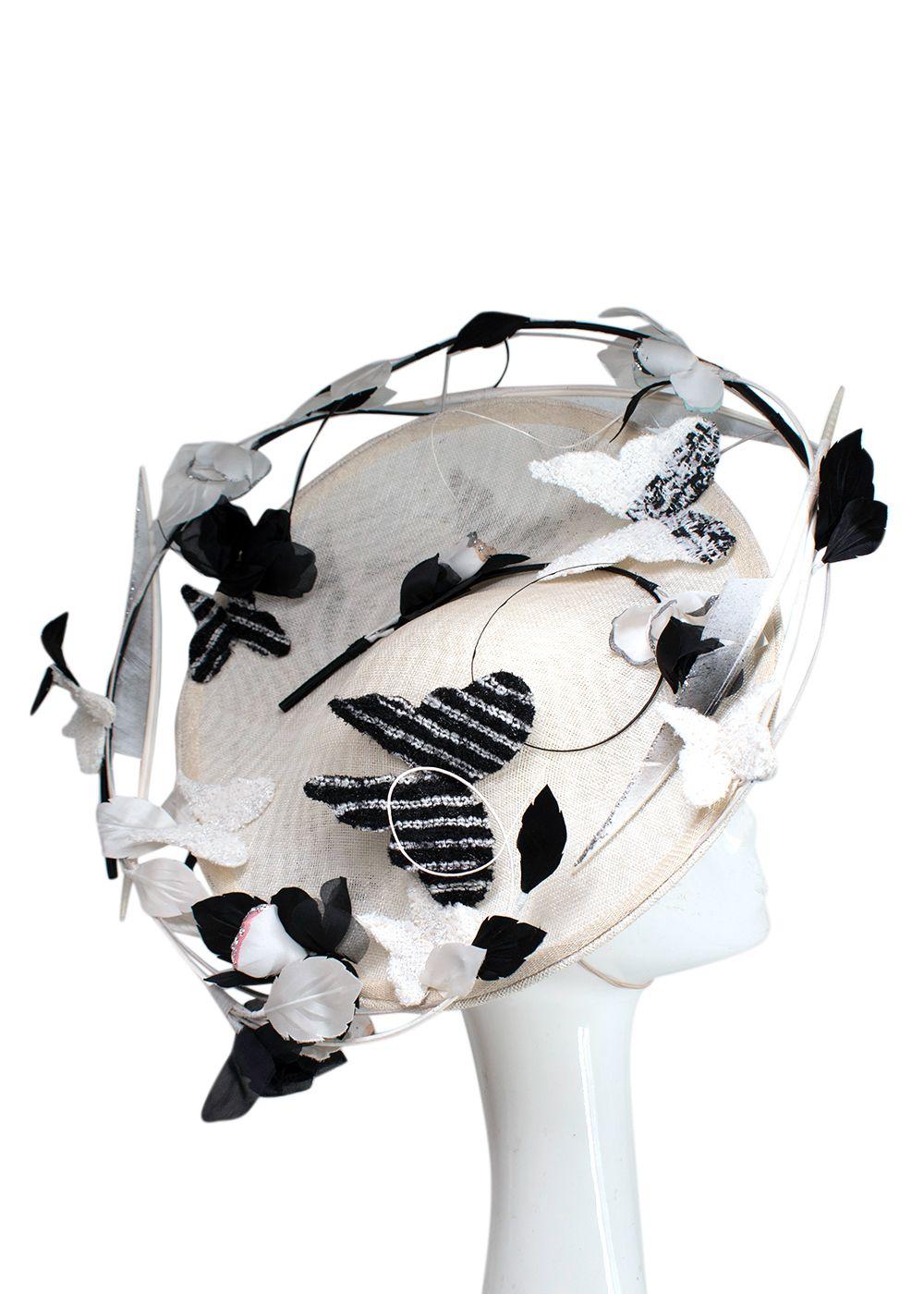 Edwina Ibbotson Cream Woven Floral Hat