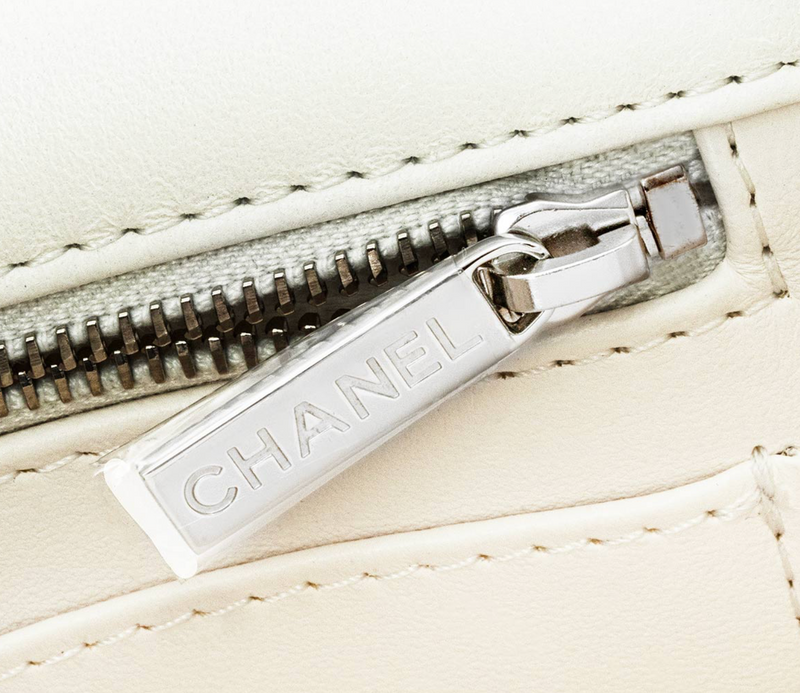 Chanel White & Black Sequin Bow Mini Flap Bag