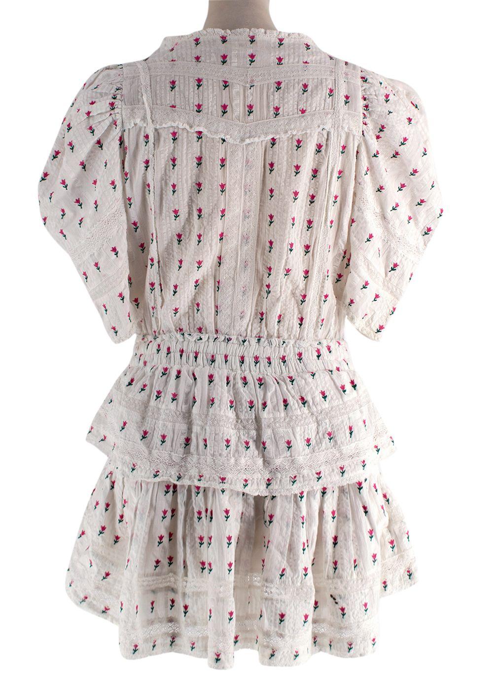 Love Shack Fancy White Floral Print Marissa Dress