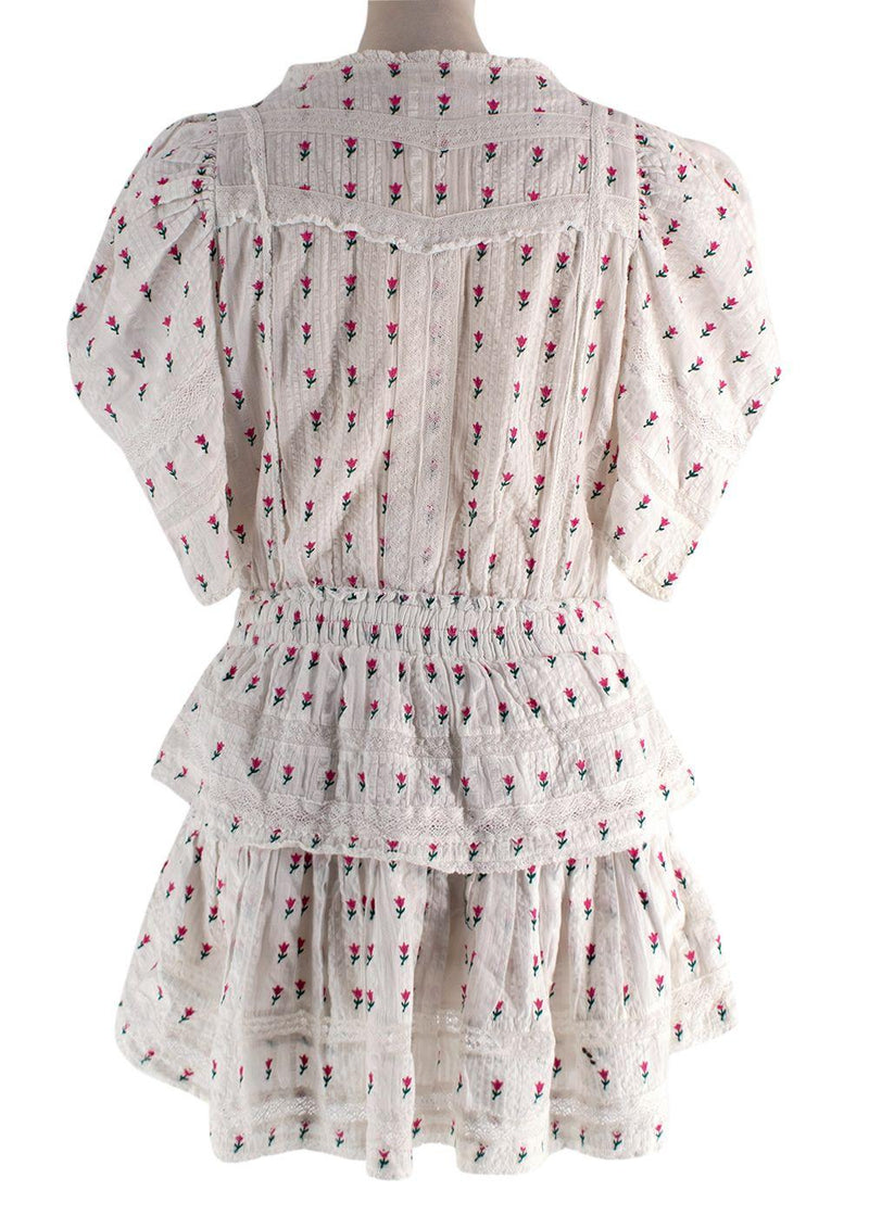 Love Shack Fancy White Floral Print Marissa Dress