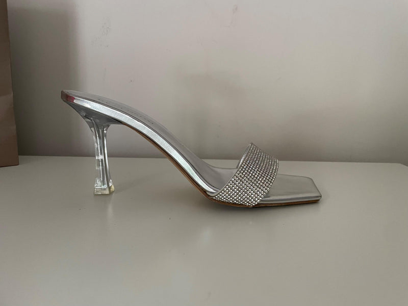 Magda Butrym Silver Embellished Heeled Mules