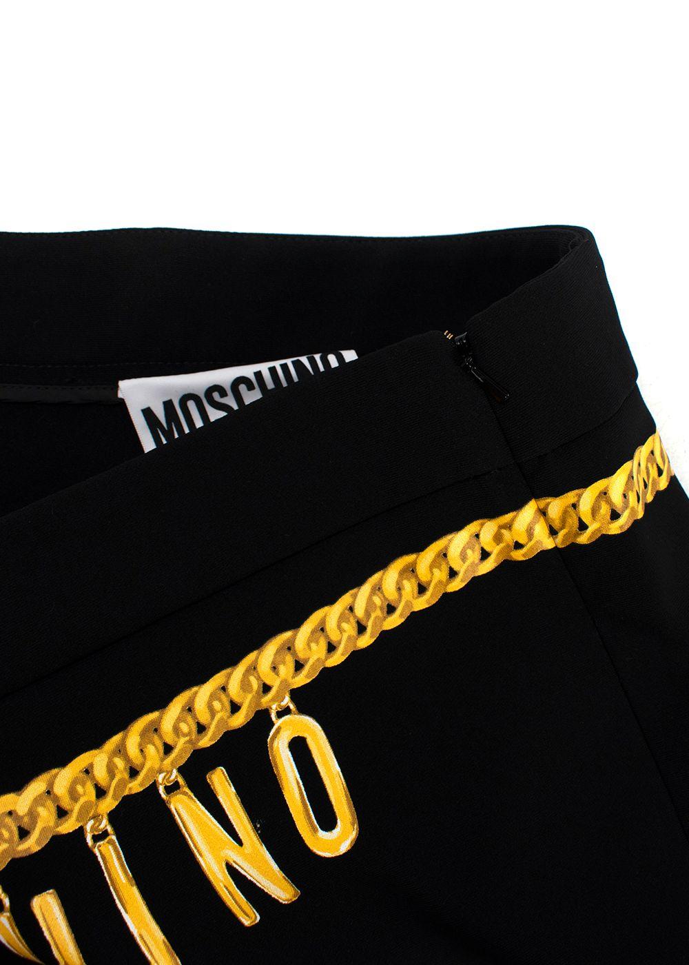 Moschino Couture Black Chain Print Trousers