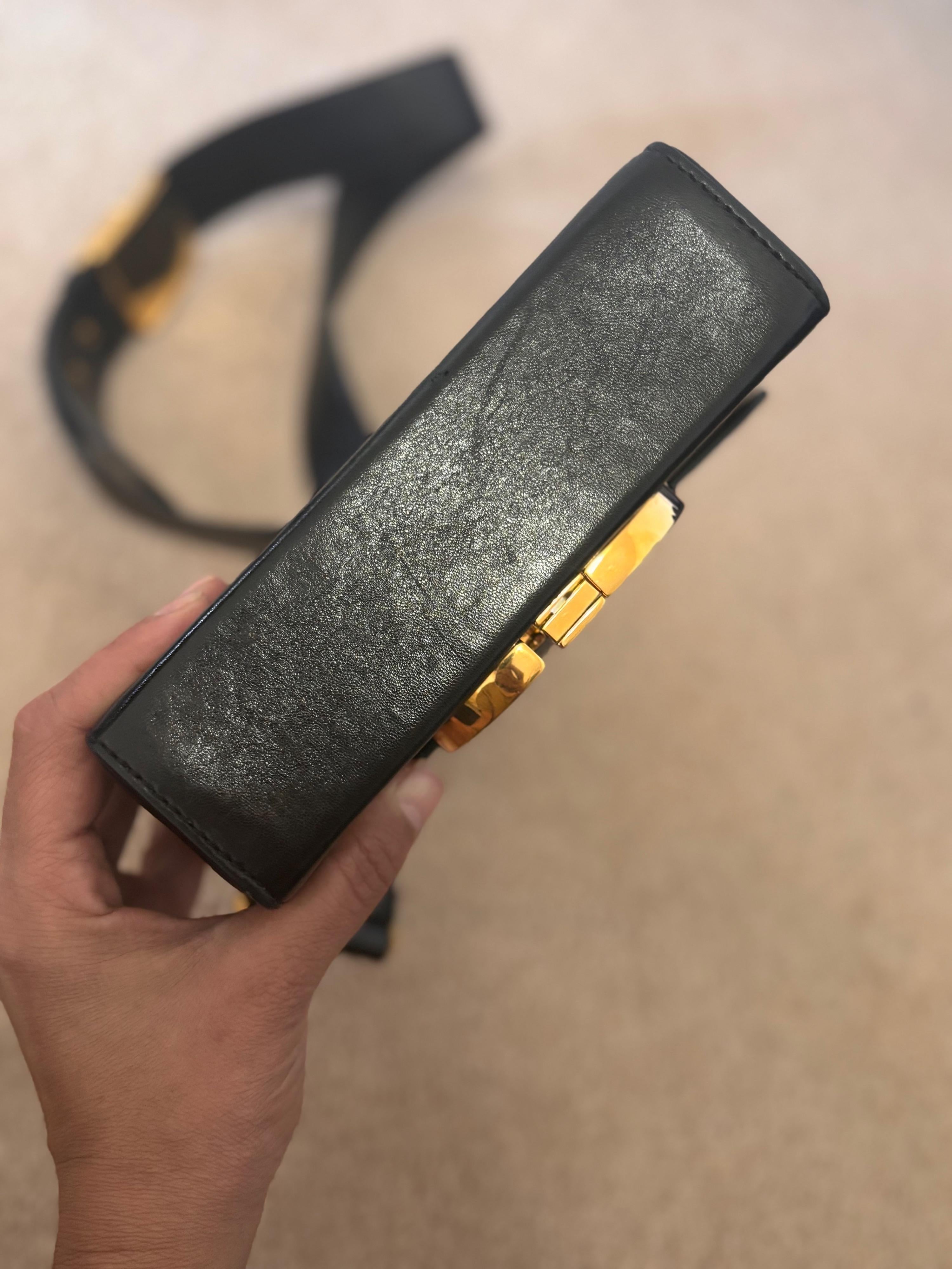 Small Black Leather Montaigne 30 Bag