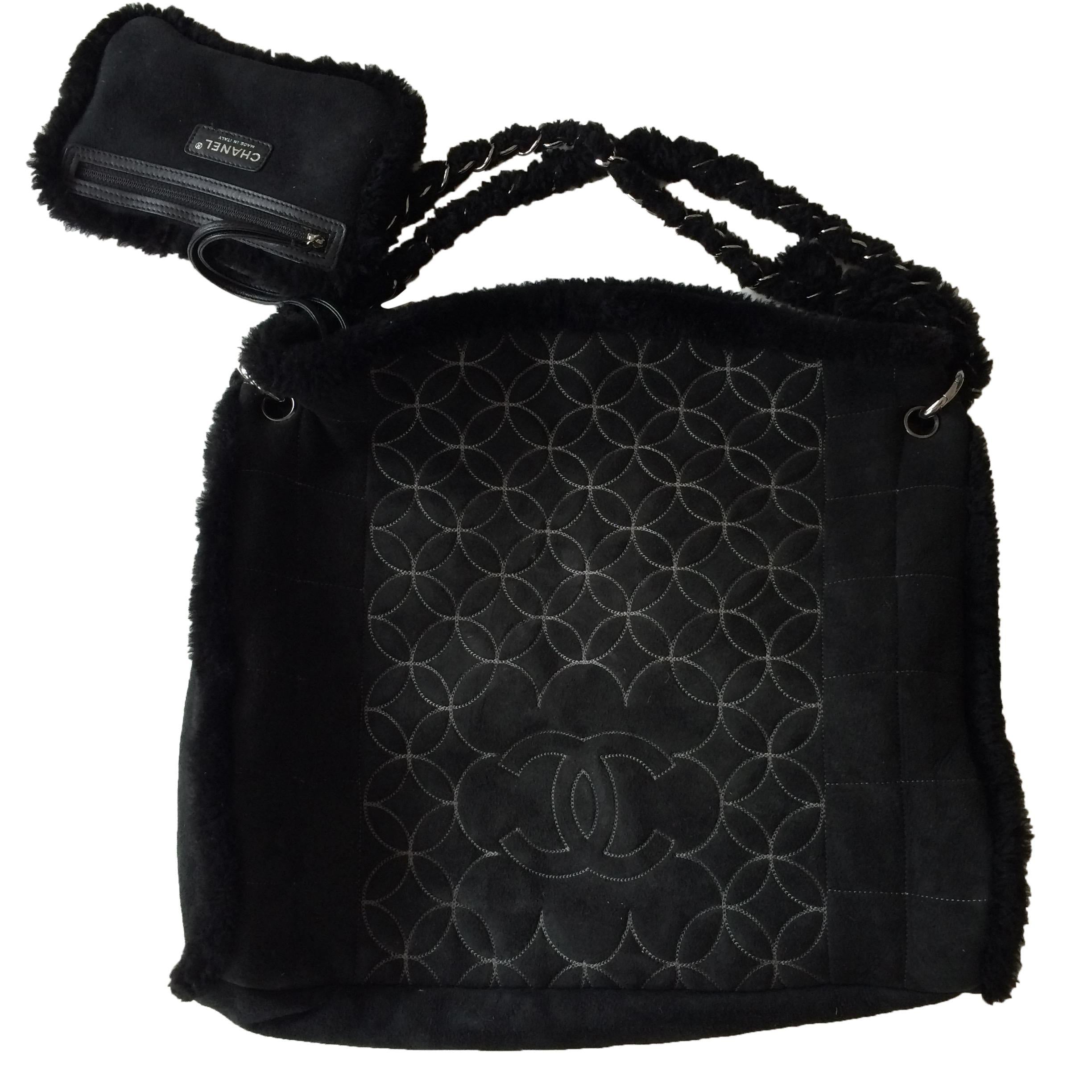Chanel black suede bag