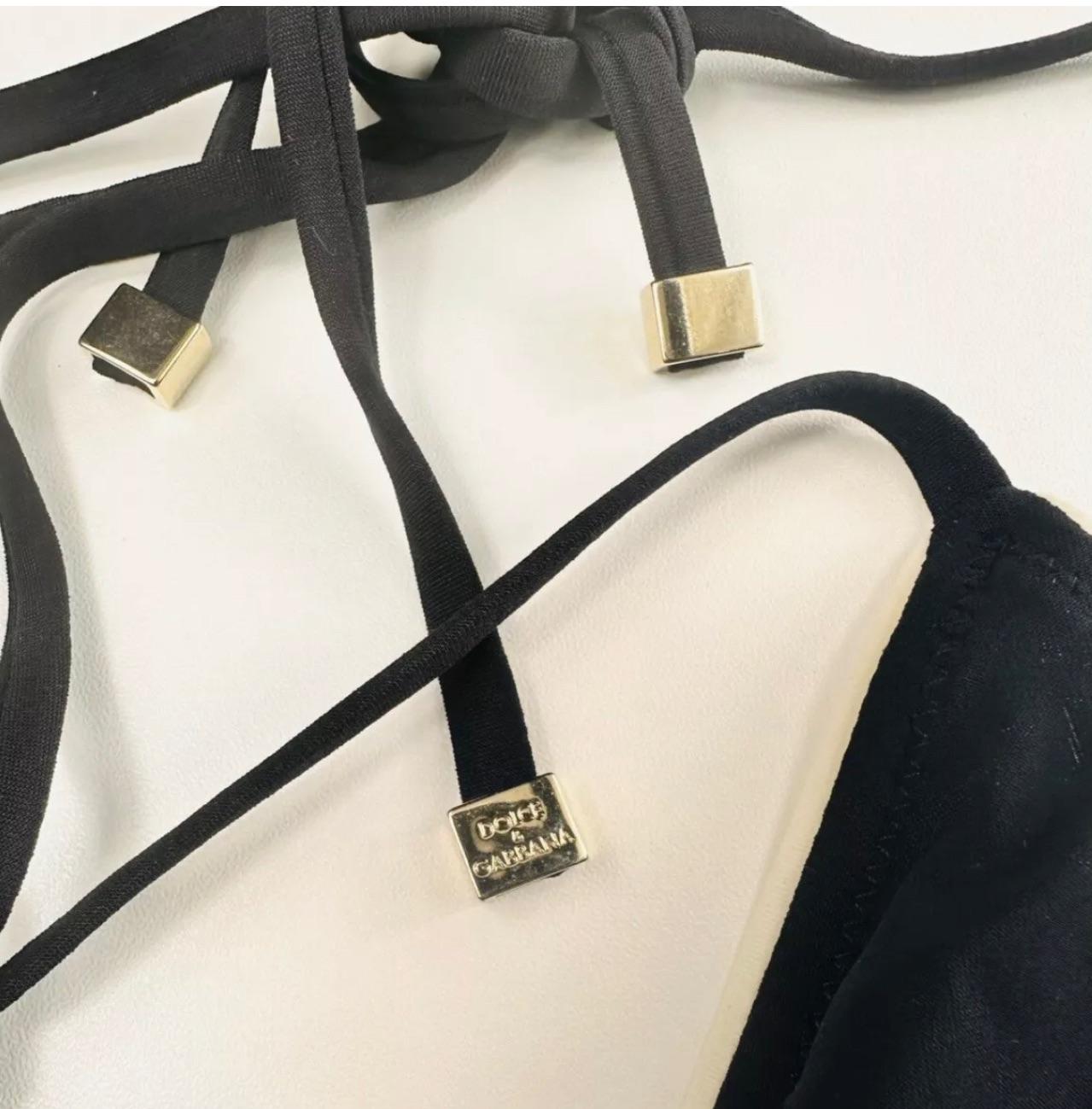 Black DG-Appliqué Triangle Bikini