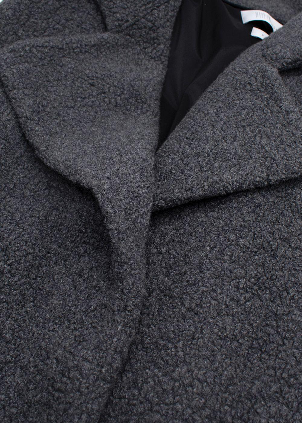 Harris Wharf Grey Shearling Wool Long Gilet