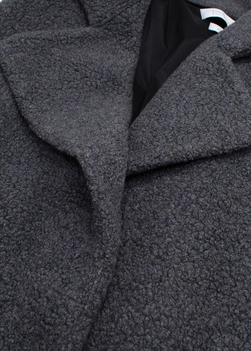 Harris Wharf Grey Shearling Wool Long Gilet