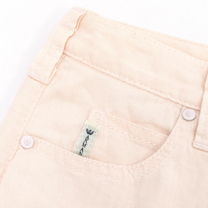 Armani Pale Pink Linen Wide Length Trousers
