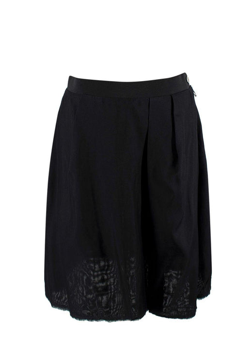Lanvin Black Silk Midi Skirt