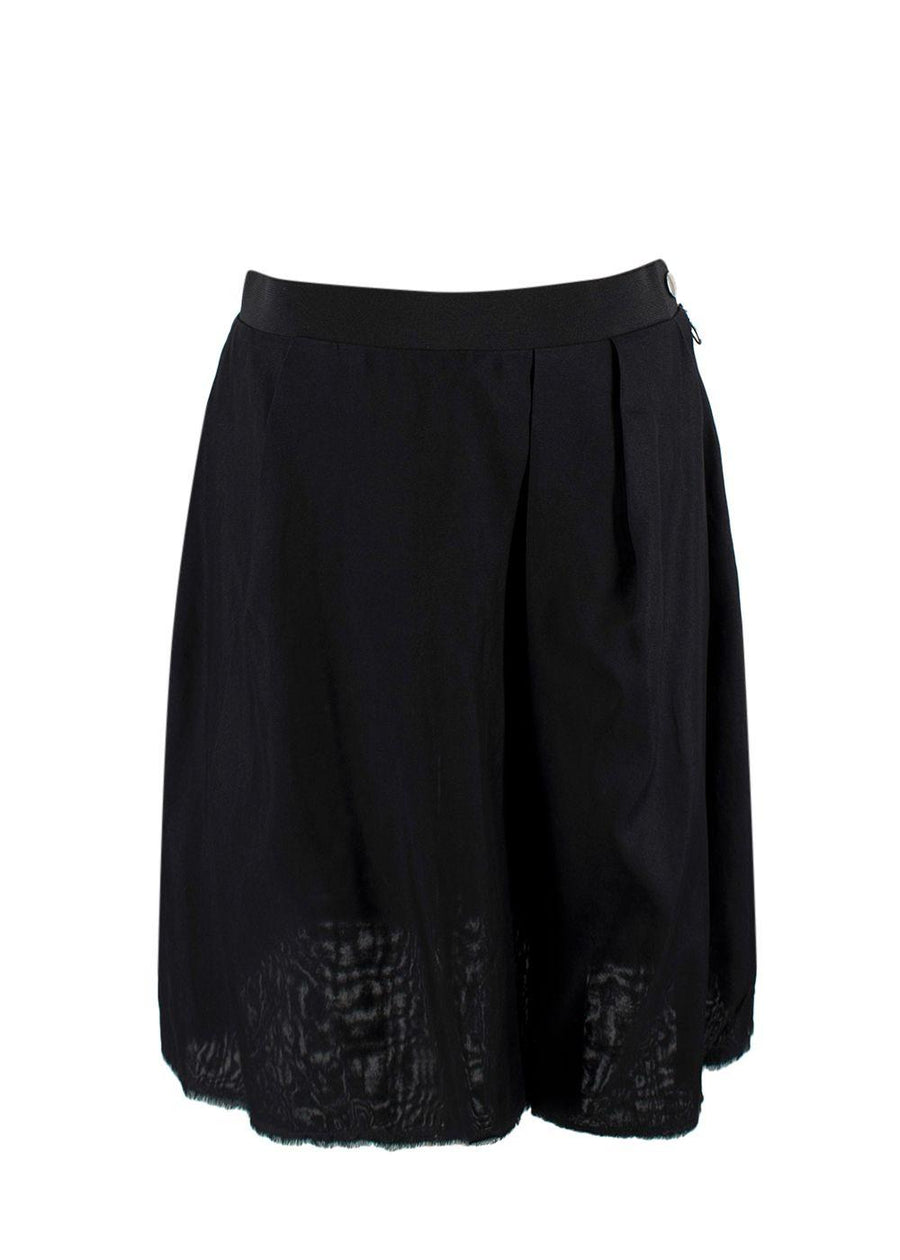 Lanvin Black Silk Midi Skirt