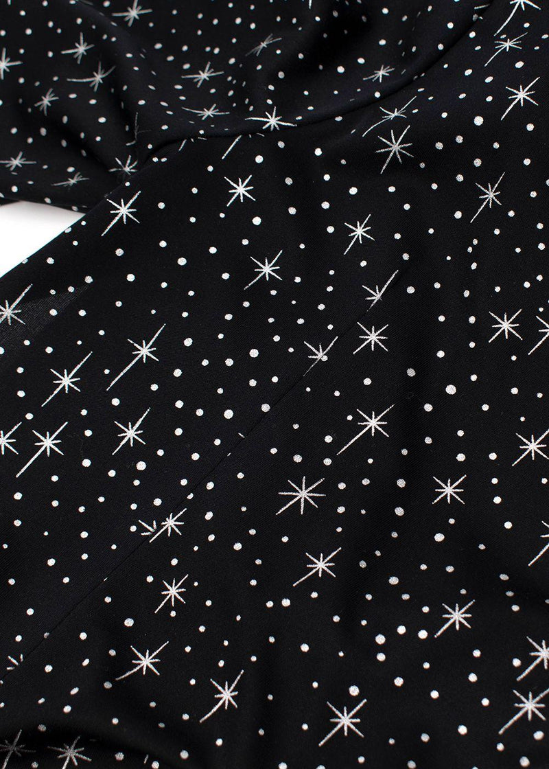 Balenciaga Runway Black Spandex Sparkle Print Top & Pants