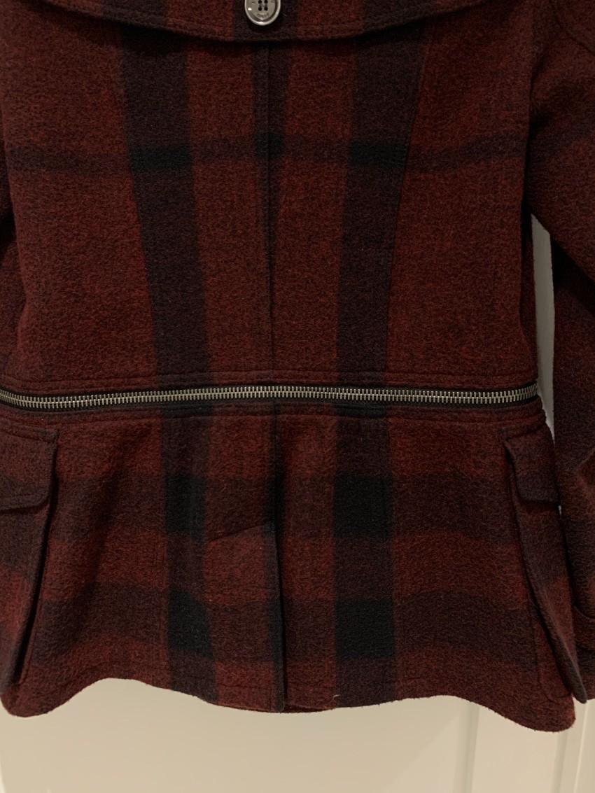 Burberry Brit Burgundy/Black Convertible High Neck Jacket