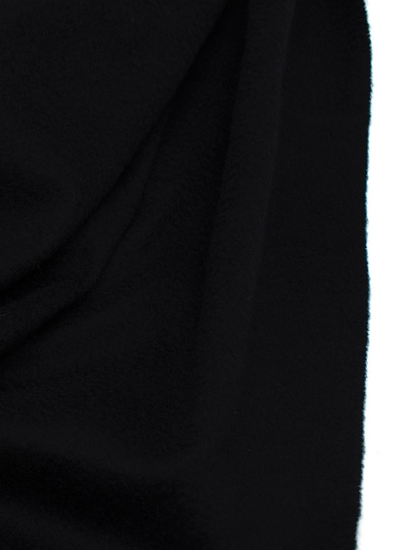 Hermes Black Cashmere Tassel Scarf