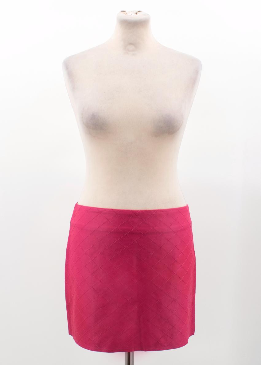 Alice and Olivia Pink Leather Mini Skirt