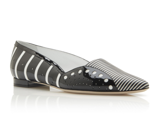 Manolo Blahnik Black & White Stripes Sinisa Flats