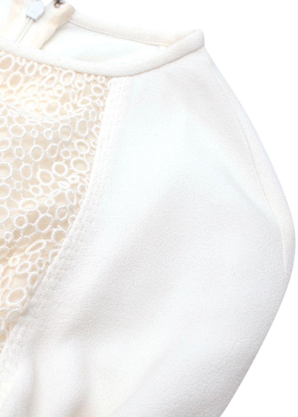 Giambattista Valli Lace Top White Crepe Mini Dress