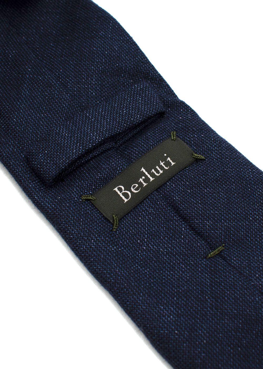 Berluti Navy Hemp-Wool Blend Tie