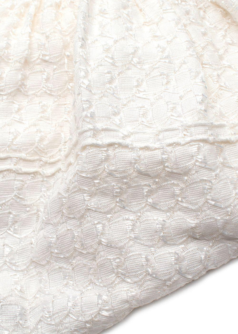 Dior White Pleated A Line Mini Skirt