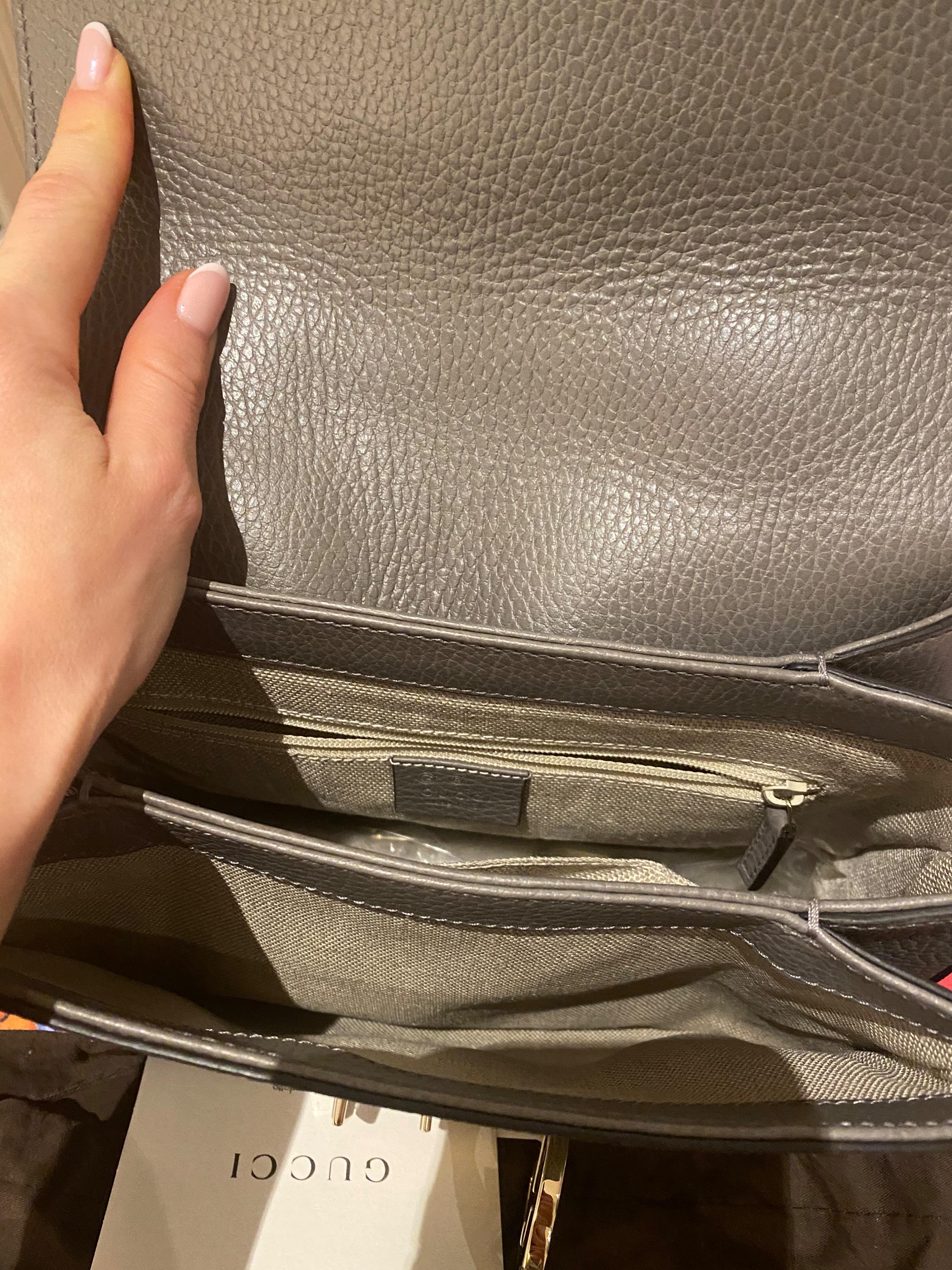 Interlocking G Grey Shoulder Bag