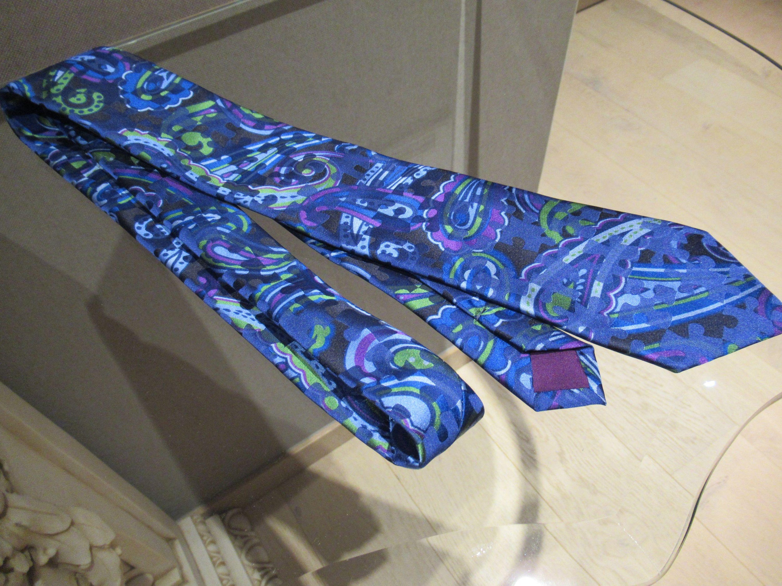 Etro blue Paisley Silk Tie