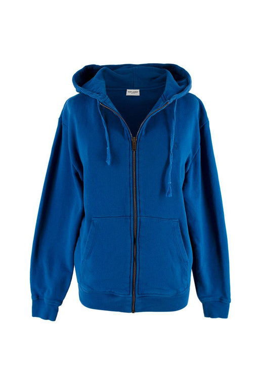 Saint Laurent Blue Zip Up Hoodie