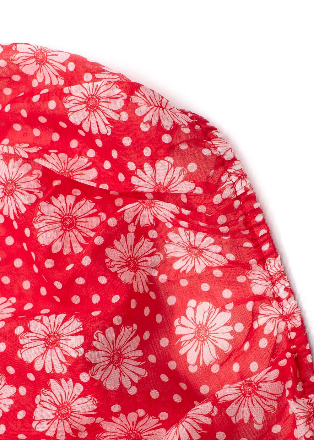 Lisa Marie Fernandez Red Floral Bardot Crop Top
