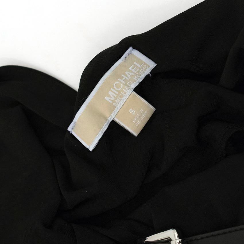 Michael Micheal Kors Black Buckle Top