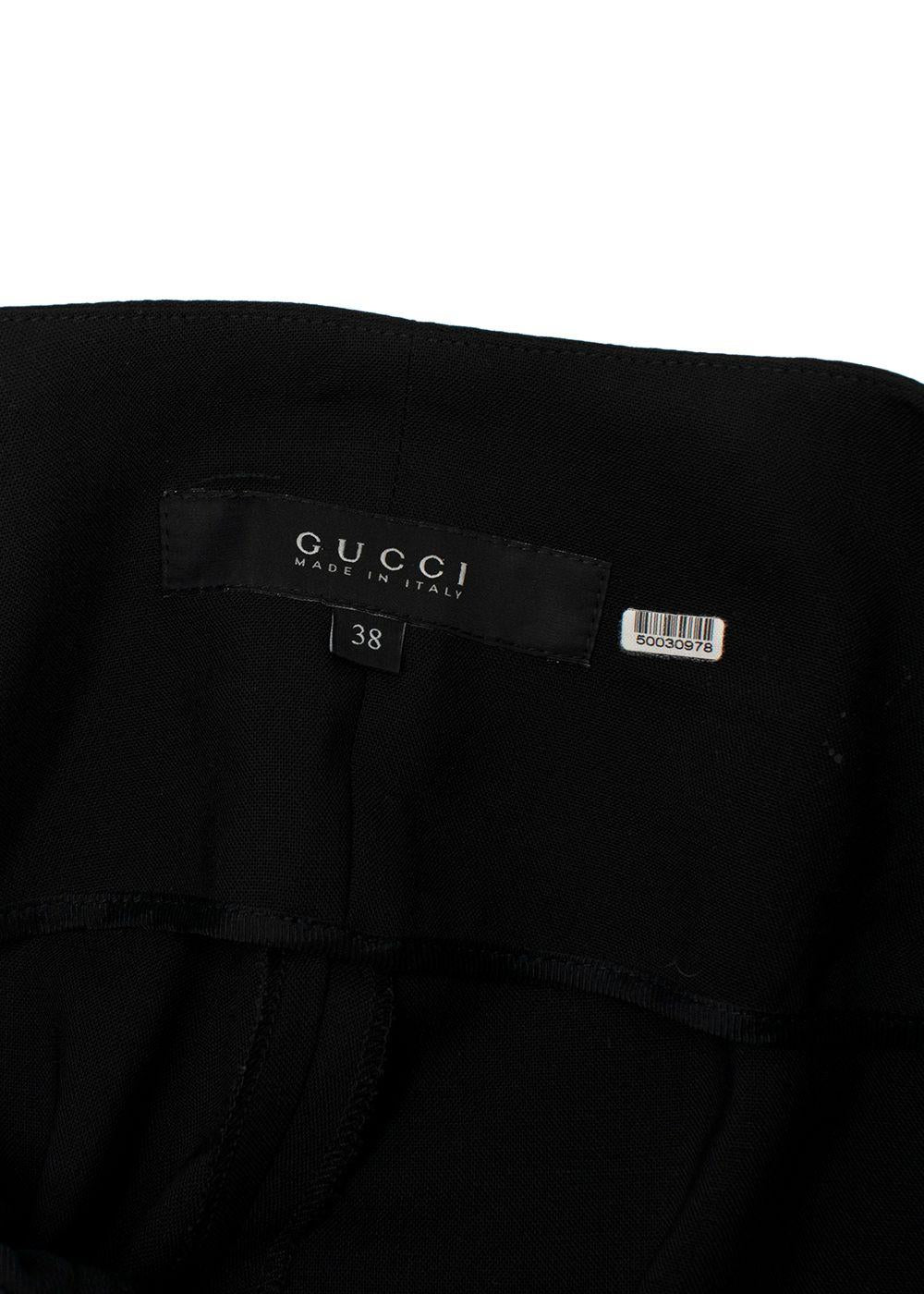 Gucci Black Tapered Leg Wool-blend Trousers