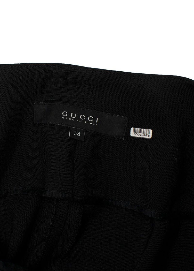Gucci Black Tapered Leg Wool-blend Trousers