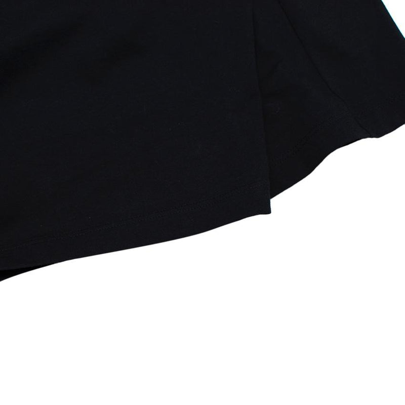 Prada Navy Cotton T-Shirt with Crystal Embellished Shoulder