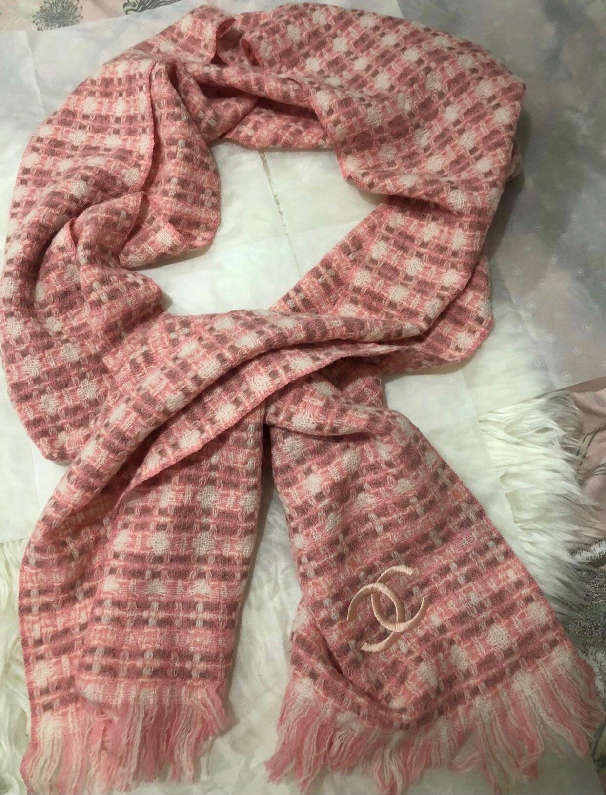 Chanel Pink  Cashmere Scarf