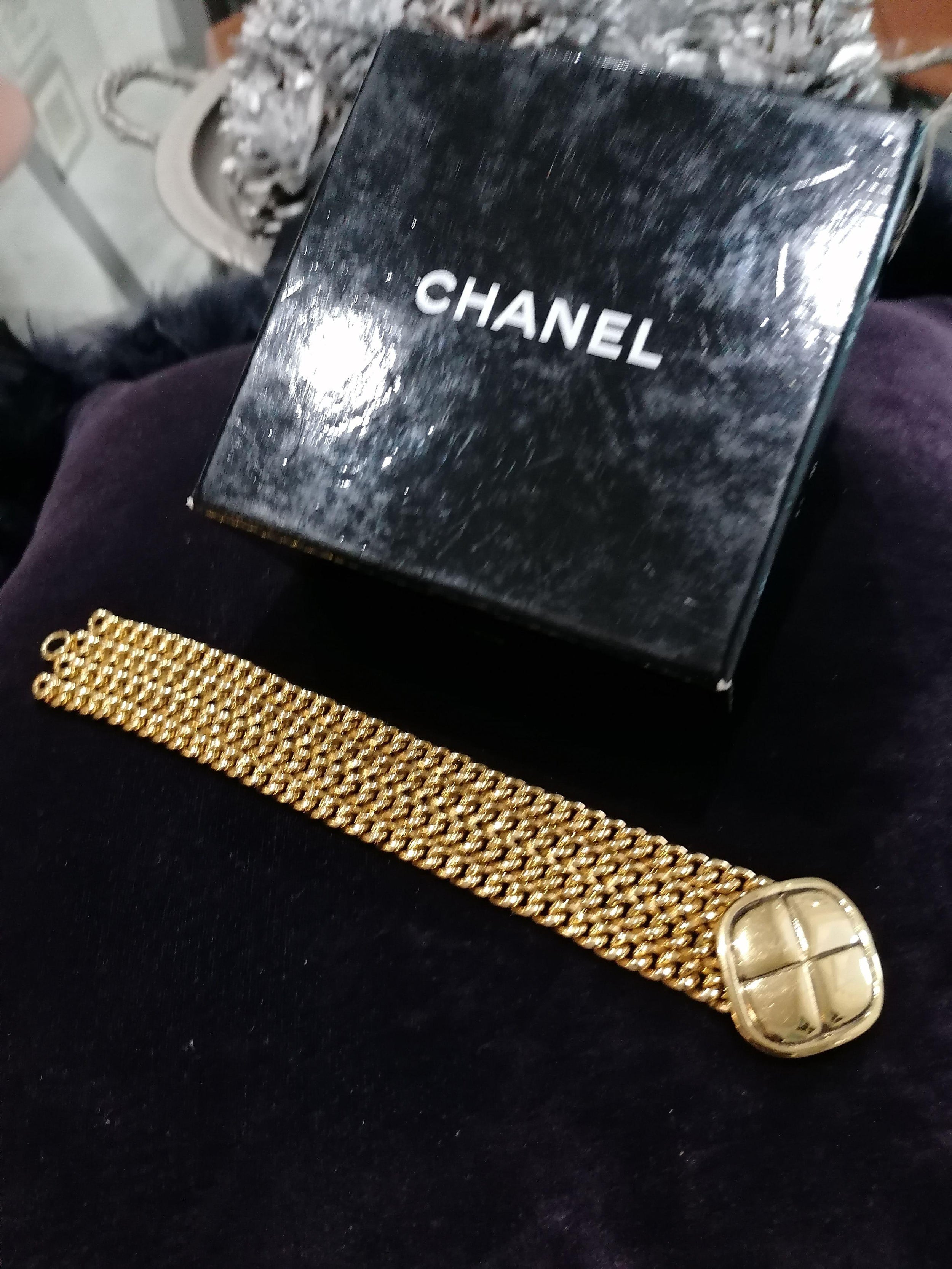 Chanel Vintage Gold Plated Chain Bracelet