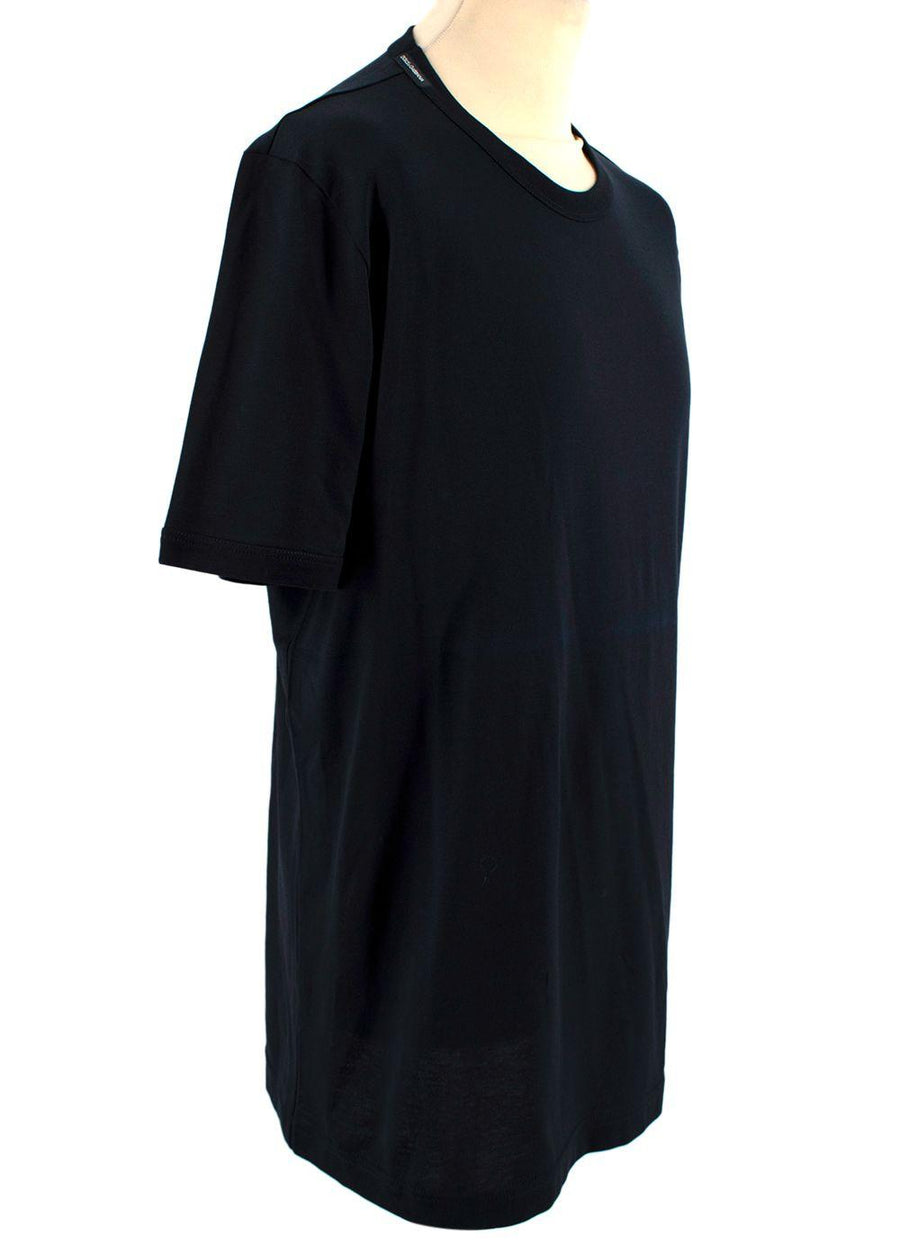 Crew Neck Black Cotton T-Shirt