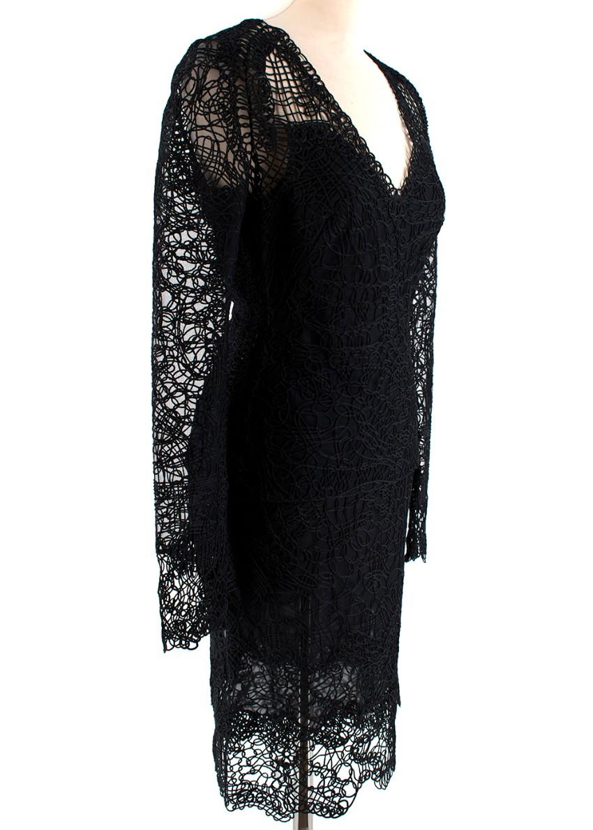 Tom Ford Black Crochet Top & Skirt
