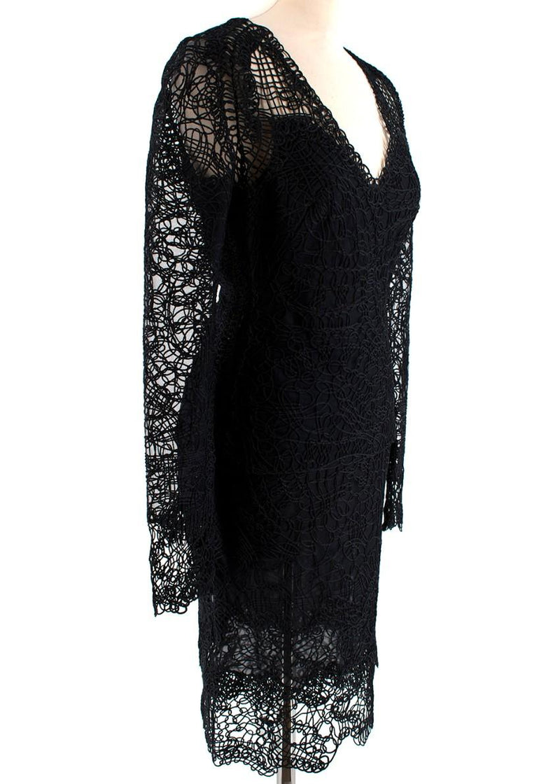 Tom Ford Black Crochet Top & Skirt