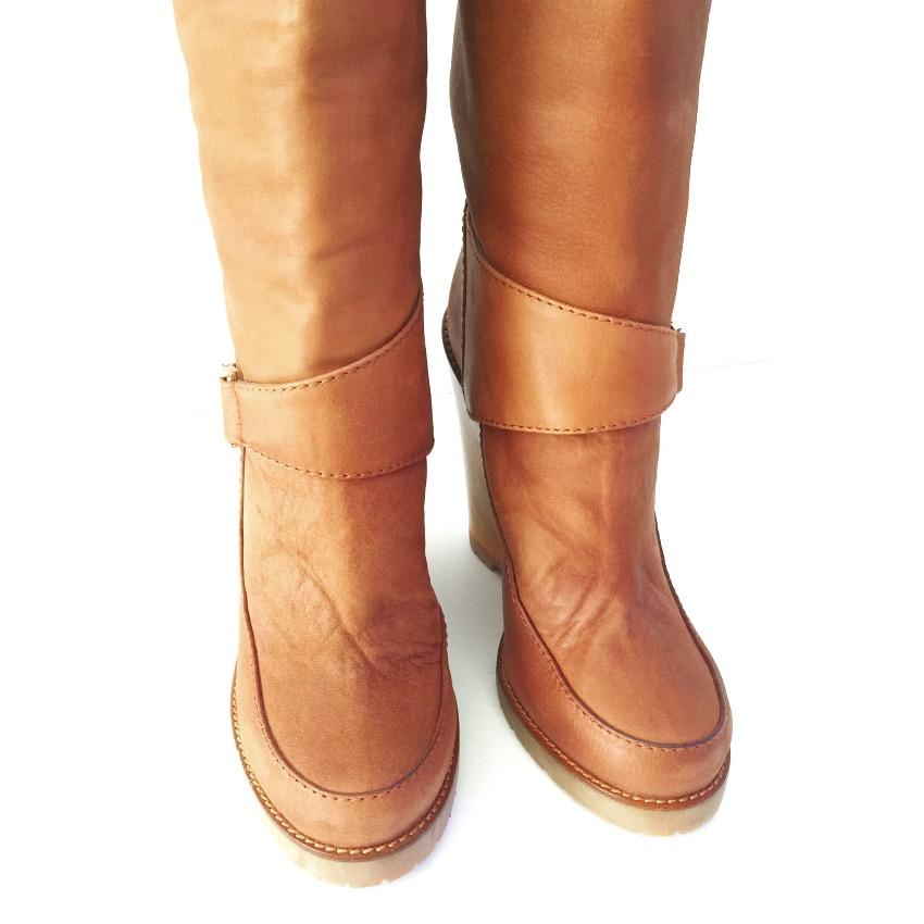 Mulberry Tillie Brown Leather Knee High Boots